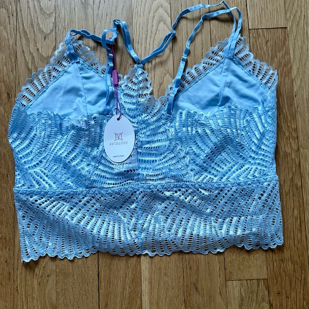 “🦋Avidlove Lace Bralette L – Soft Blue Feminine Chic ✨💙”‎ - Picture 6 of 7